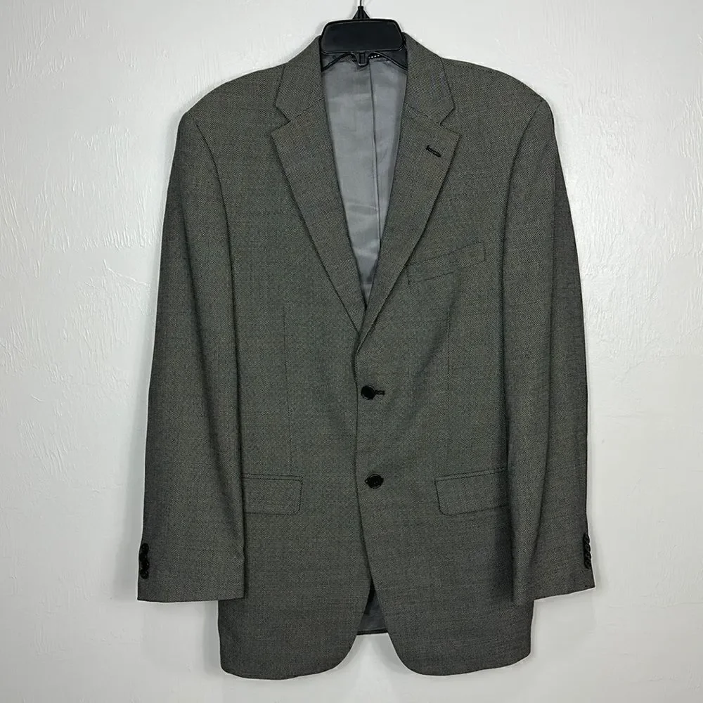 Tommy Hilfiger Wool Gray Two Button Closure Blazer Size L 40